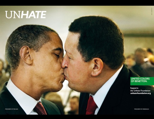 Benetton's Unhate Ad Campaign President Obama and Venezuelan President Hugo