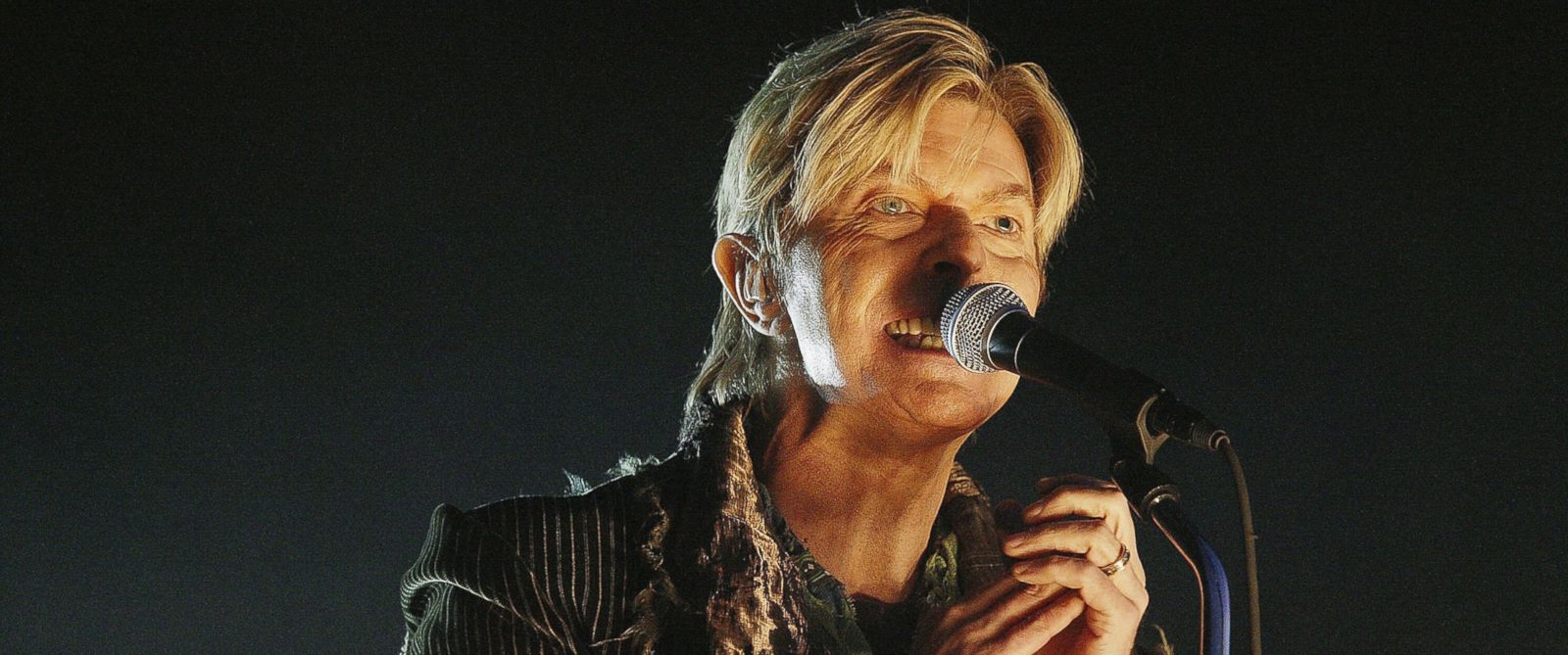 PHOTO: David Bowie performs on stage on June 13, 2004 in Newport, UK.