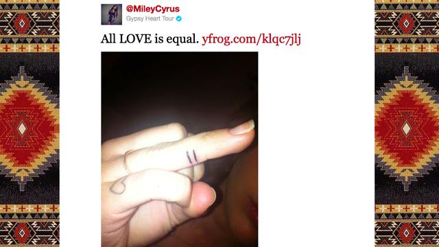 No Regrets Kat Von Ds James Tattoo Miley Cyrus tweeted All LOVE is