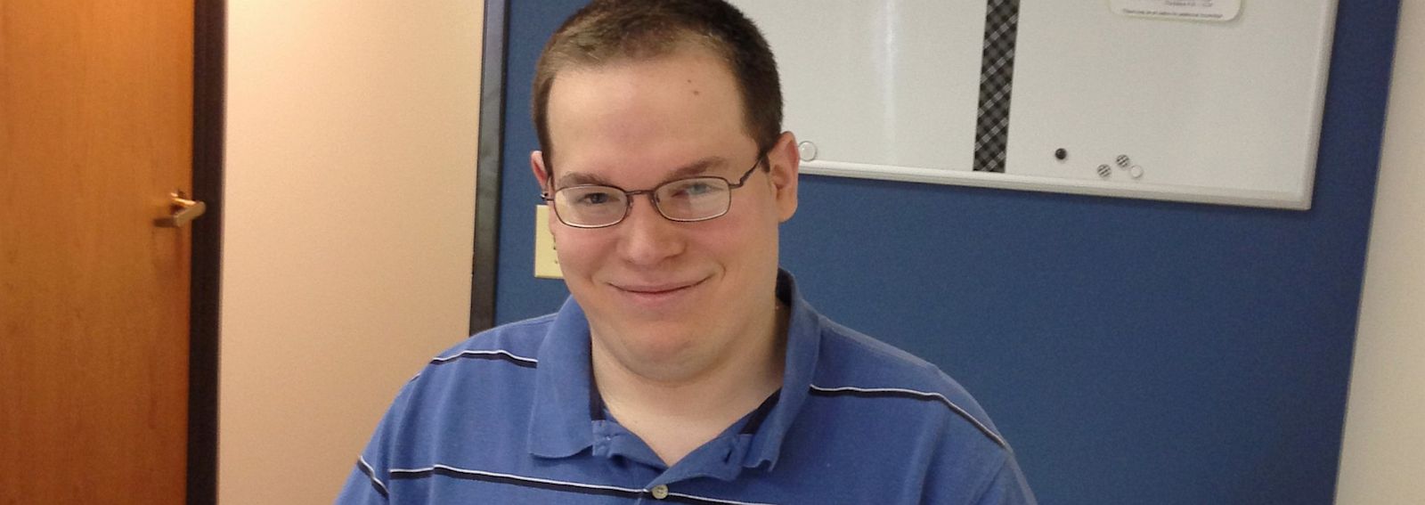 PHOTO: Autism made it hard for Phillip Griffin, 22, to find a job, but now he works at a software company in Illinois.
