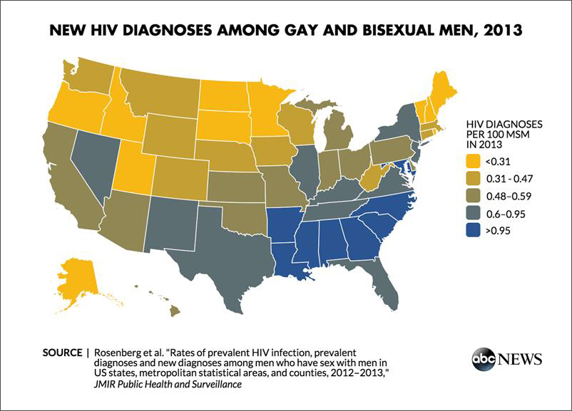 New Map Reveals HIV Risk Greatest in Southern Cities for