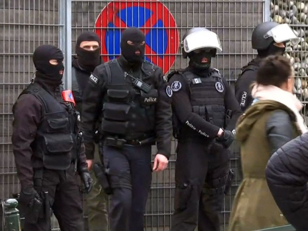 PHOTO: A large police operation is underway in Molenbeek, Brussels, in a neighborhood where many of those involved with the Paris attacks in November came from. 