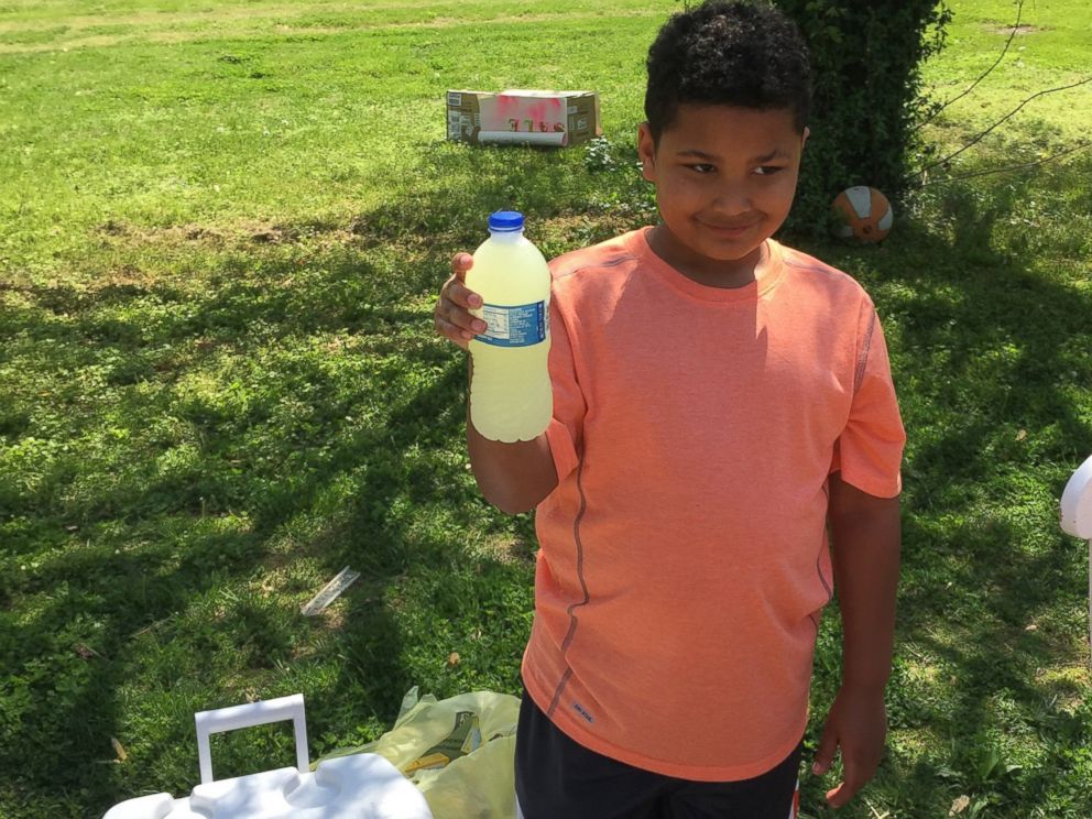 PHOTO: Tristan Jacobson, 9, set up a lemonade stand outside his home in Springfield, Missouri on April 22 and 23, 2016, to raise money to pay for the legal fees for his adoption. He raised approximately $6,500 over the two days.
