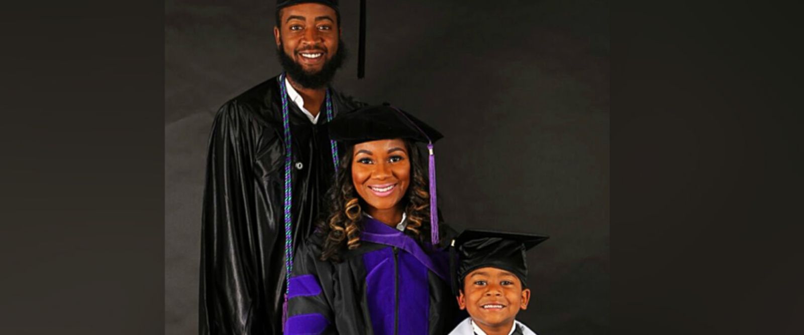 PHOTO: A photo of the Myles family, who are all graduating in May, went viral after mom Shenitria Myles posted it to Facebook.