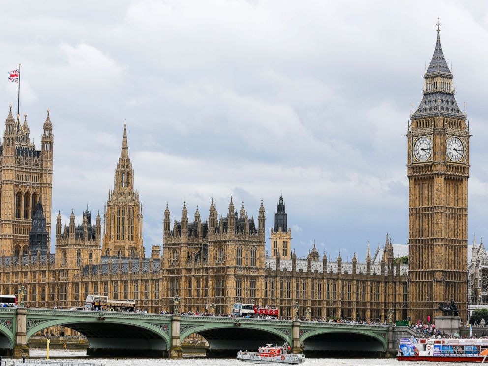 PHOTO: Sightseeing-buses and river boats at Houses of Parliament and Big Ben on Aug. 7, 2012 in London.