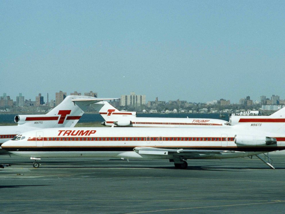 PHOTO: In this file photo, Trump Shuttle is seen at LaGuardia Airport, March 8, 1991, in New York. 