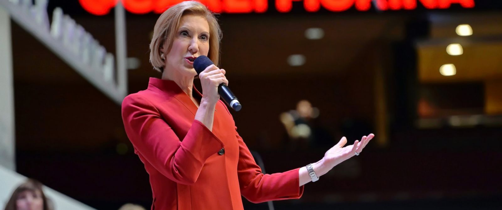 PHOTO: Republican presidential candidate Carly Fiorina speaks at a presidential forum sponsored by Heritage Action at the Bon Secours Wellness Arena, Sept. 18, 2015, in Greenville, S.C.