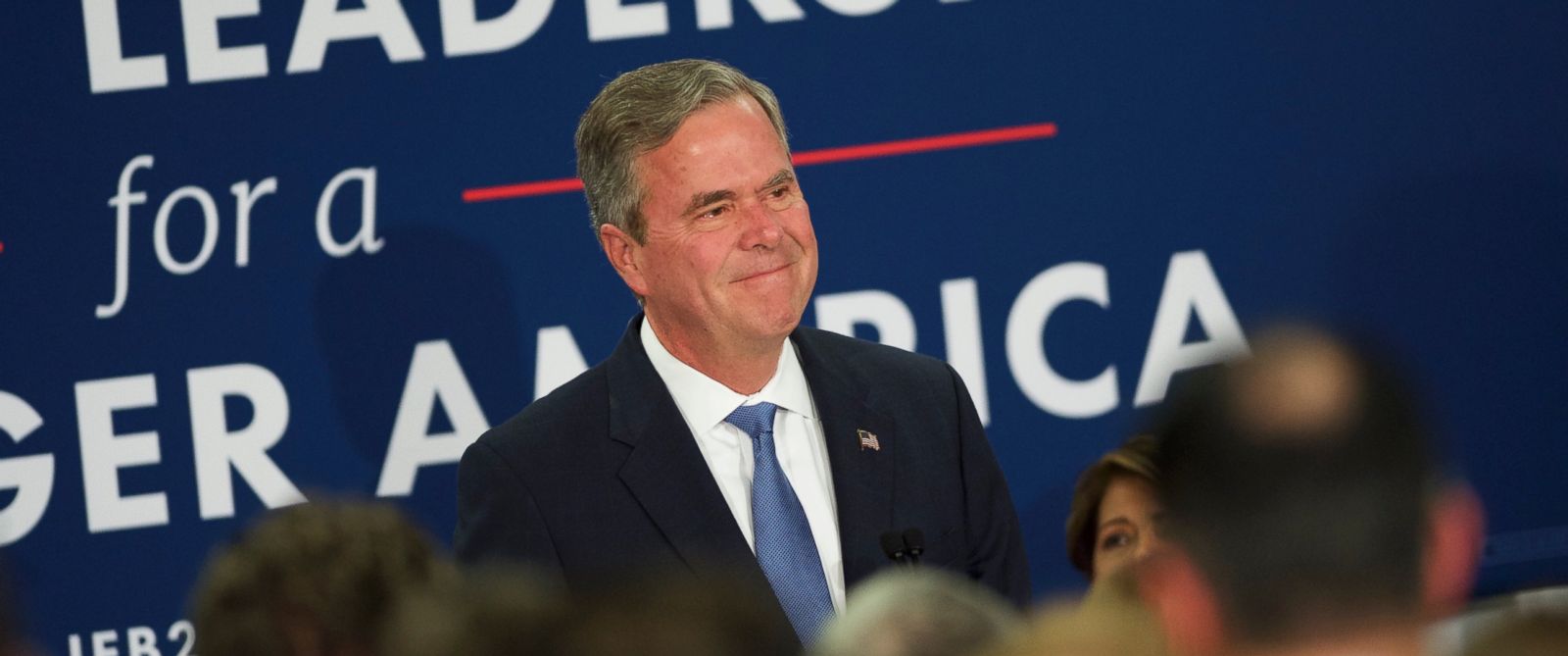 PHOTO: Jeb Bush reacts as he announces the suspension of his presidential campaign at an election night party at the Hilton Columbia Center in Columbia, S.C., Feb. 20, 2016. 