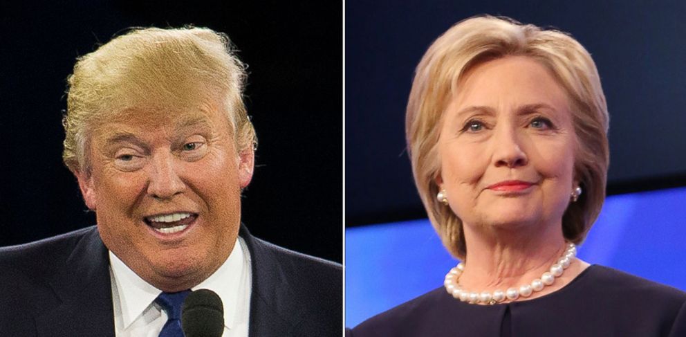 PHOTO: Donald Trump speaks at the American Israel Public Affairs Committee (AIPAC) Policy Conference, March 21, 2016, in Washington. Hillary Clinton is seen before the Univision News and Washington Post Presidential Primary Debate, March 9, 2016 in Miami.
