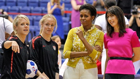 Michelle Obama and Samantha Cameron ap michelle obama samantha cameron ll 120313 wblog Michelle Obama Will Lead Delegation At 2012 Olympics