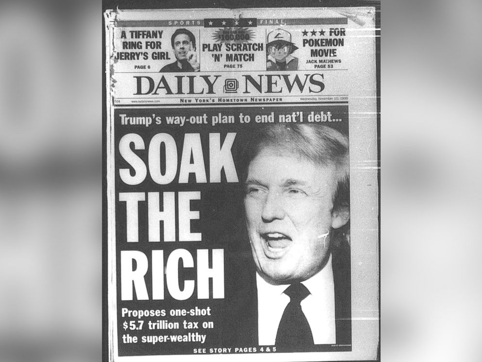 PHOTO: Donald Trump appears on the cover of the New York Daily News on Nov. 10, 1999.