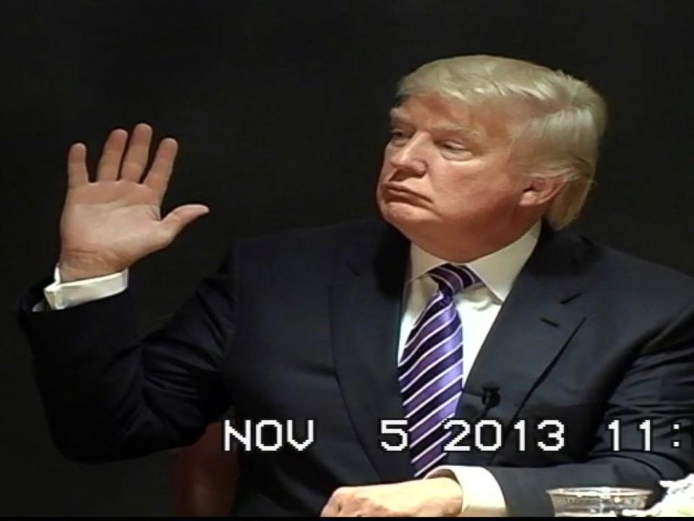 PHOTO: Donald Trump is deposed under oath during a civil lawsuit in November 2013.