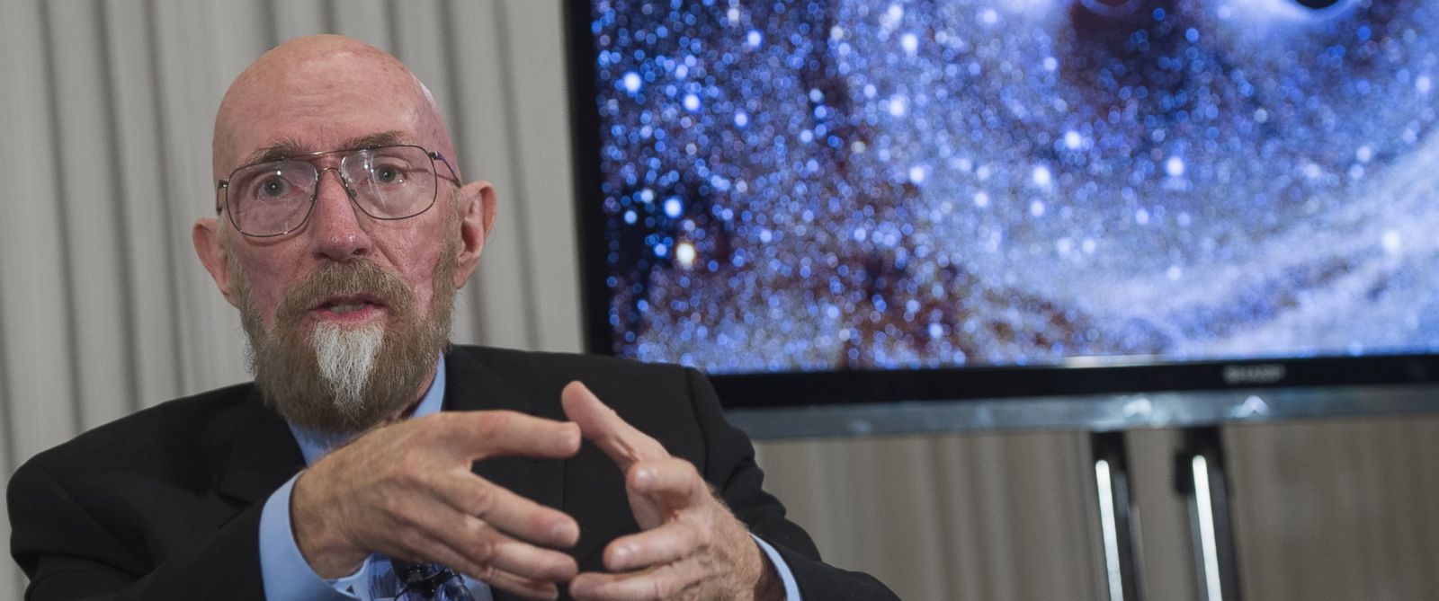 PHOTO: LIGO co-founder Kip Thorne speaks about the discovery that scientists have observed the ripples in the fabric of space-time called gravitational waves for the first time, confirming one of Albert Einsteins theories, in Washington, Feb. 11, 2016.