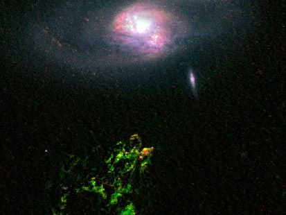 green blob in outer space.
