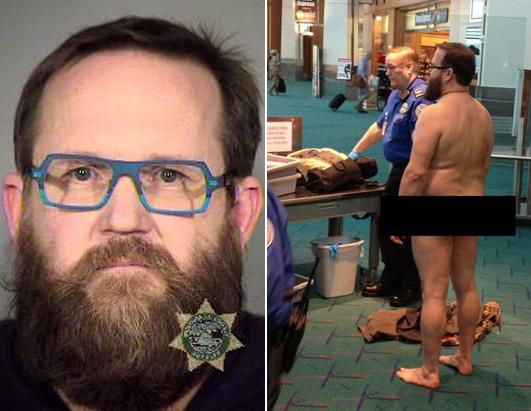 PHOTOS Man Strips Naked to Protest TSA Screening