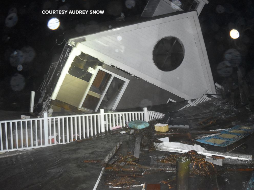 PHOTO: This home in North Wildwood, New Jersey, was destroyed from flooding Oct. 2, 2015.