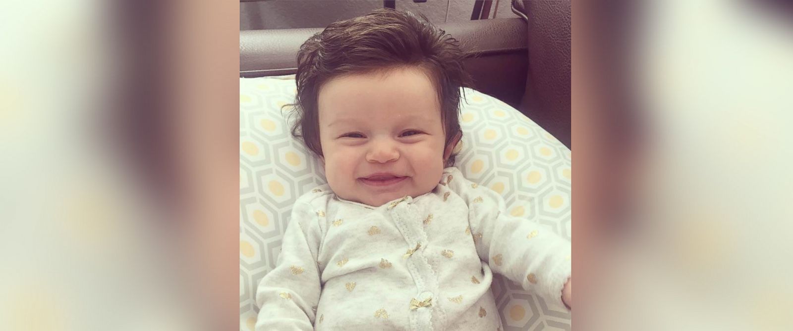 PHOTO: Two-month old Isabelle Kaplan has become an Internet sensation for her unusually full head of hair.