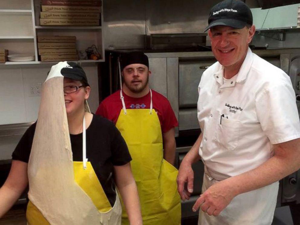 PHOTO: Walter Gloshinski trains employees with developmental disabilities at Smiling With Hope Pizza in Reno, Nevada.