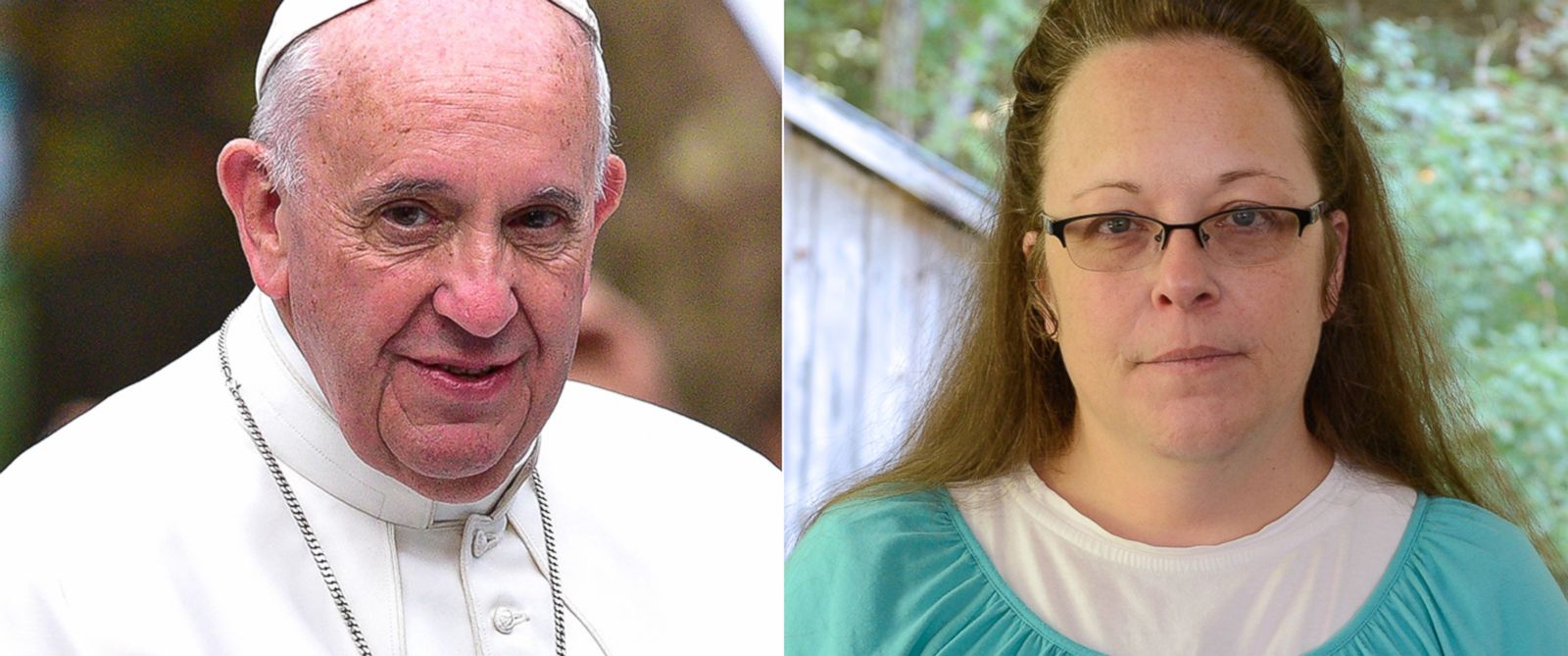 PHOTO: Pictured from left, Pope Francis and Kim Davis.
