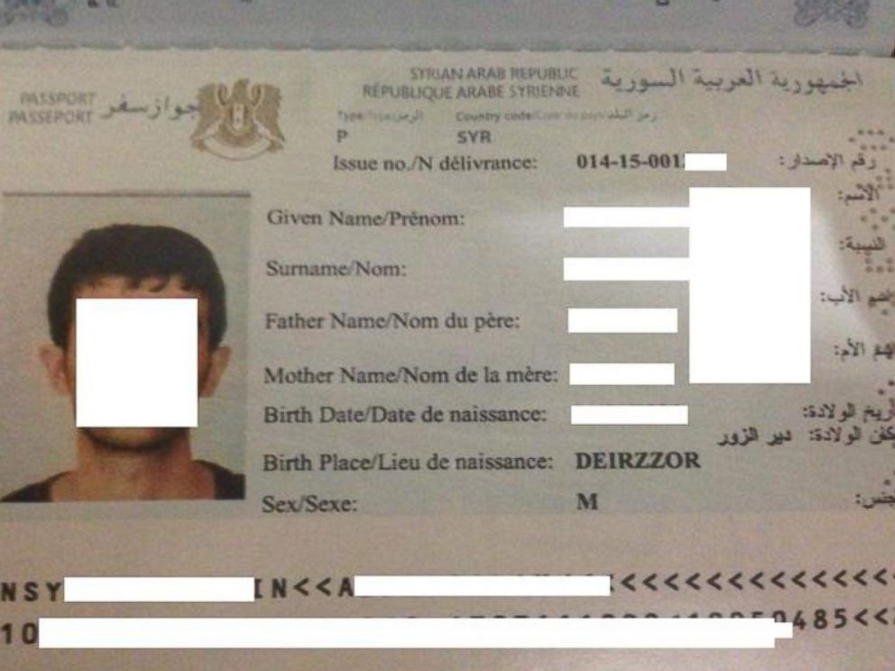 PHOTO: A passport that law enforcement says was issued from ISIS-controlled territory in 2015, obtained in Istanbul.
