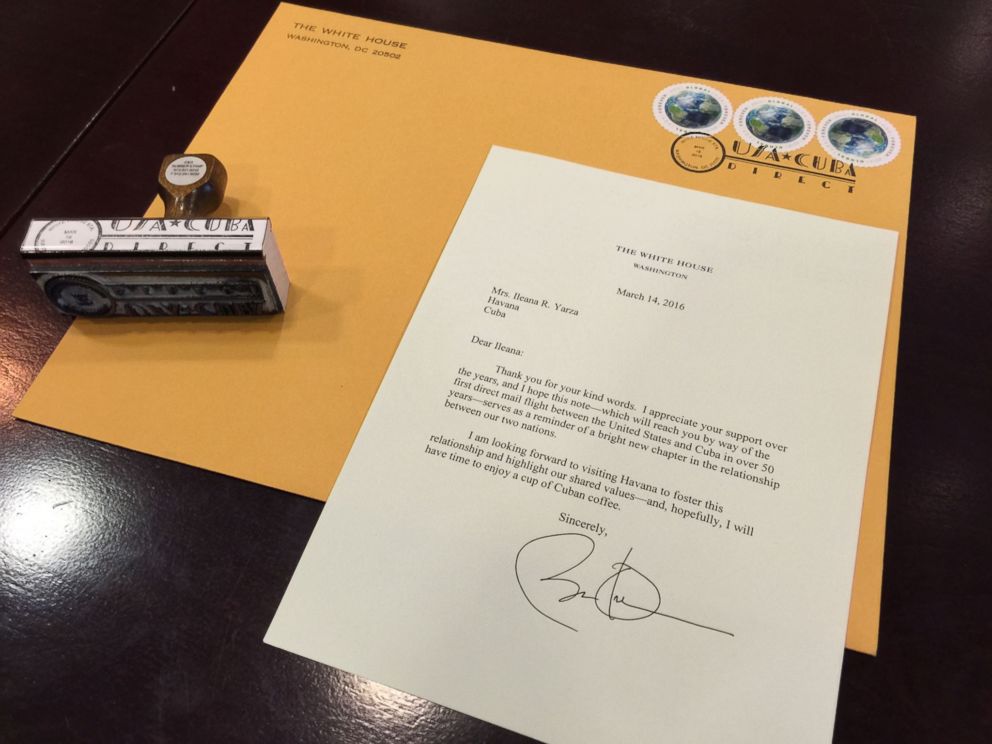 PHOTO: President Obama wrote a letter to Ileana Yarza, a 76-year-old letter write in Cuba.