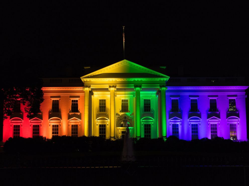 PHOTO:The front of the White House is lit in the color of the rainbow, June 26, 2015, after the United States Supreme Court issued the decision in the case of Obergefell v. Hodges ruling that same-sex marriage is legal in all states.
