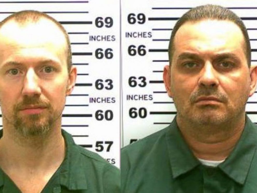 PHOTO:In this handout from New York State Police, convicted murderers David Sweat and Richard Matt are shown in this composite image.